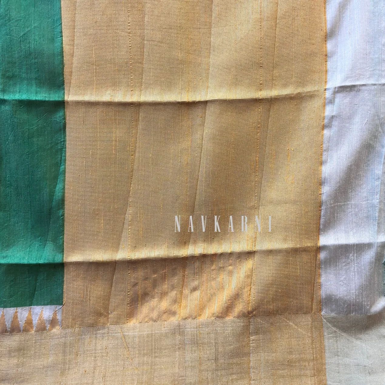 Green Ponduri Khadi Silk Saree