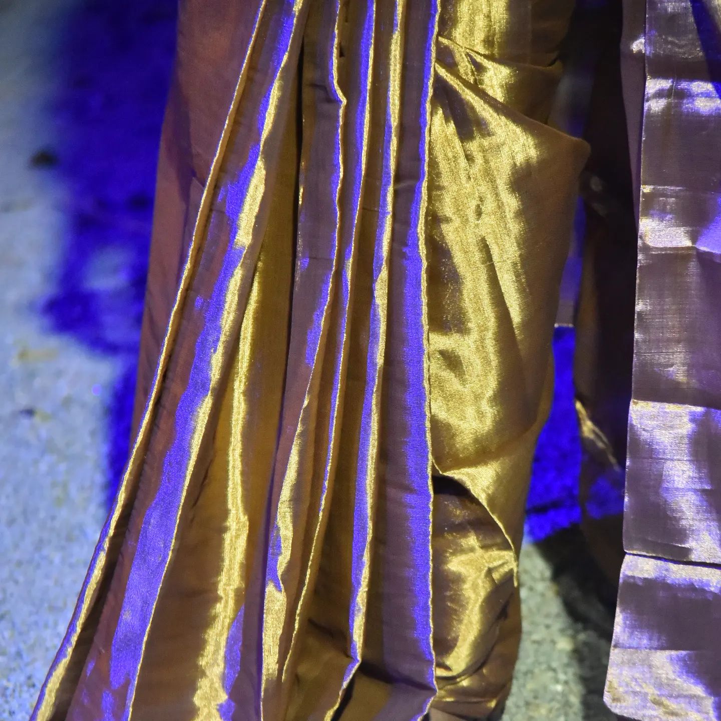 Chocolate Gold Tissue Saree