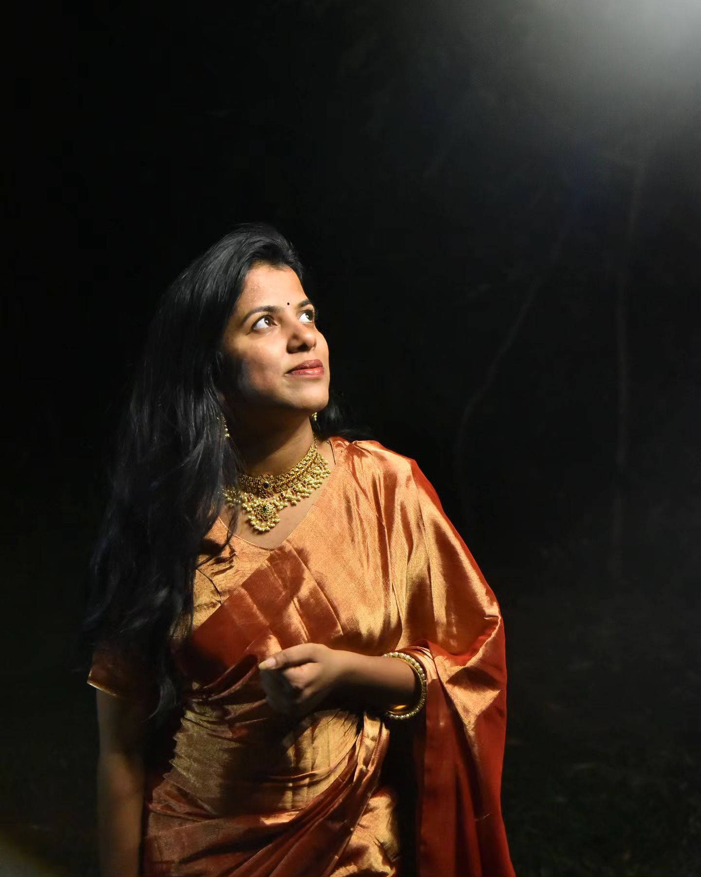 Chanderi Red Gold Full Tissue Saree