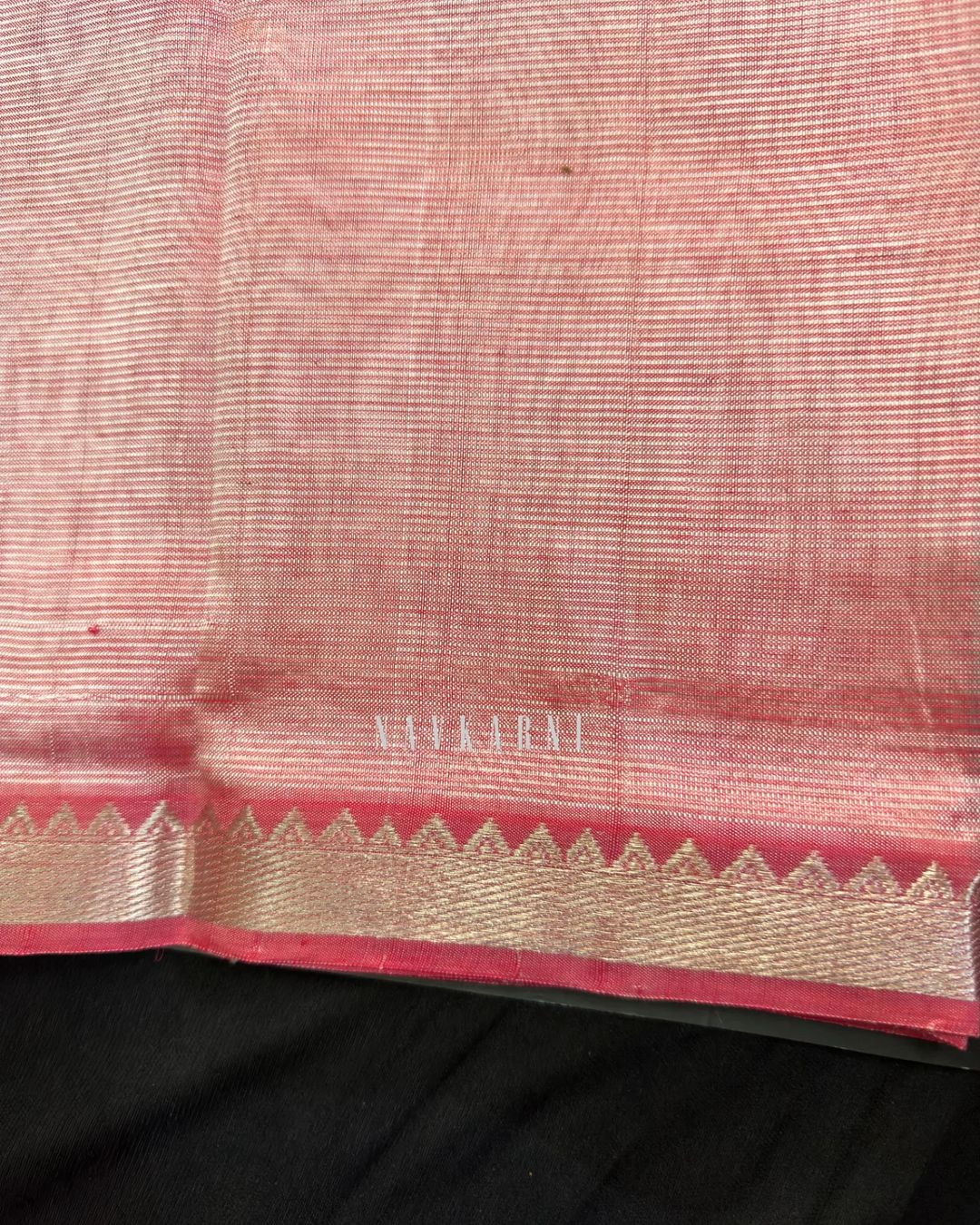 Light Baby Pink Mangalagiri Pattu Saree