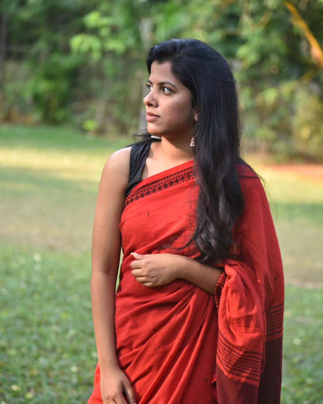 Red Bengal Cotton Soft Saree
