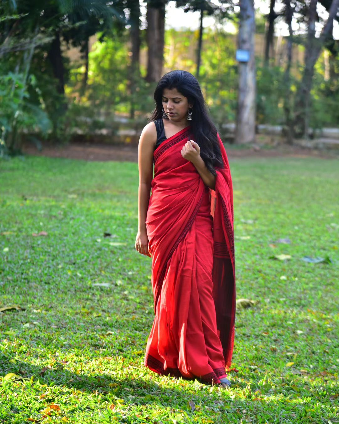 Red Bengal Cotton Soft Saree
