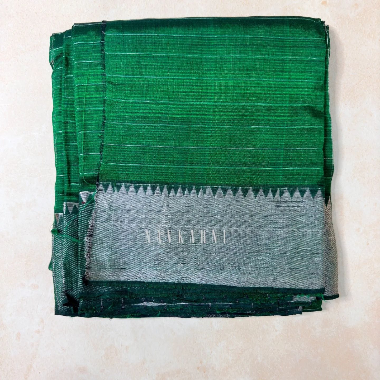 Green Checkered Mangalagiri Part Saree