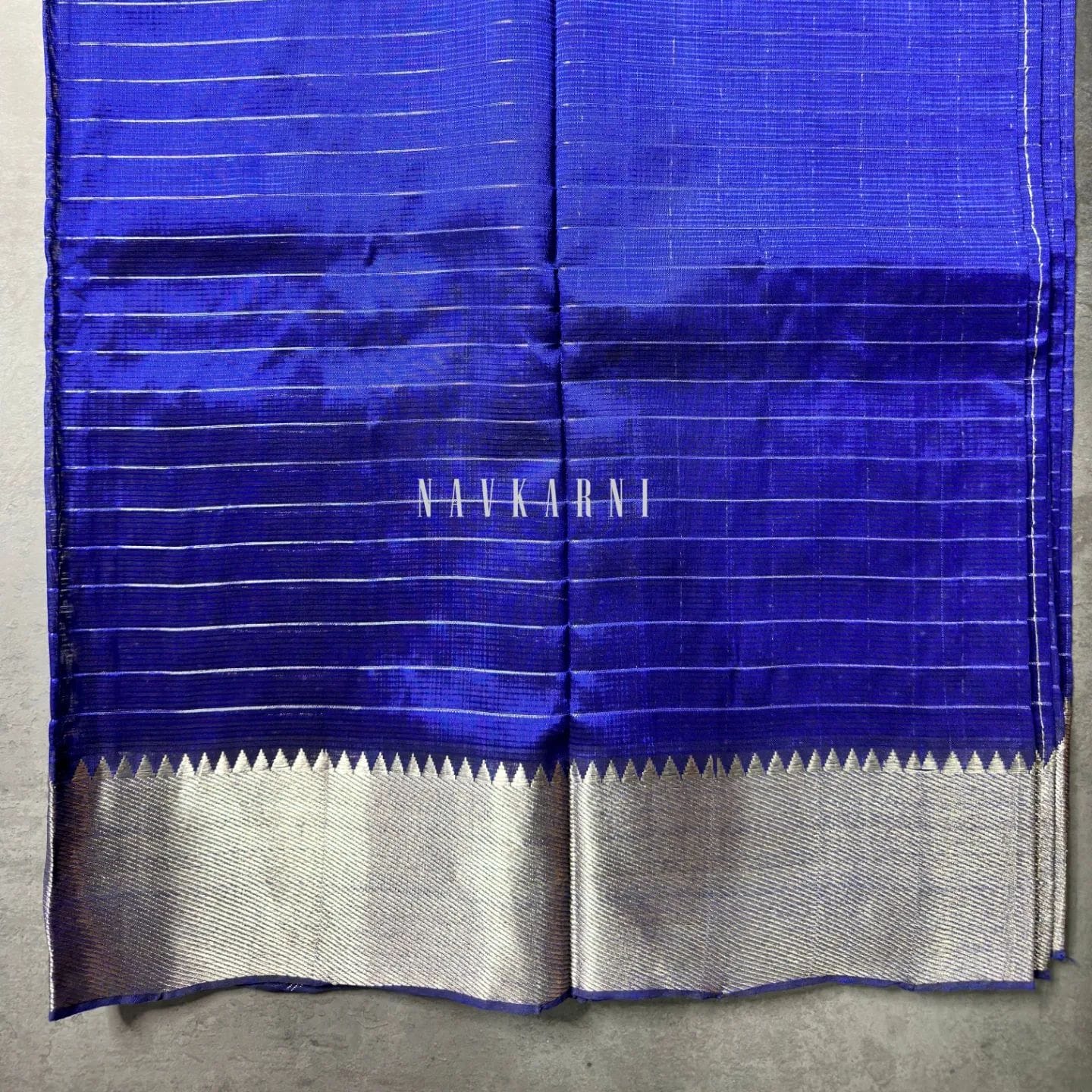Blue Checkered Mangalagiri Pattu Saree