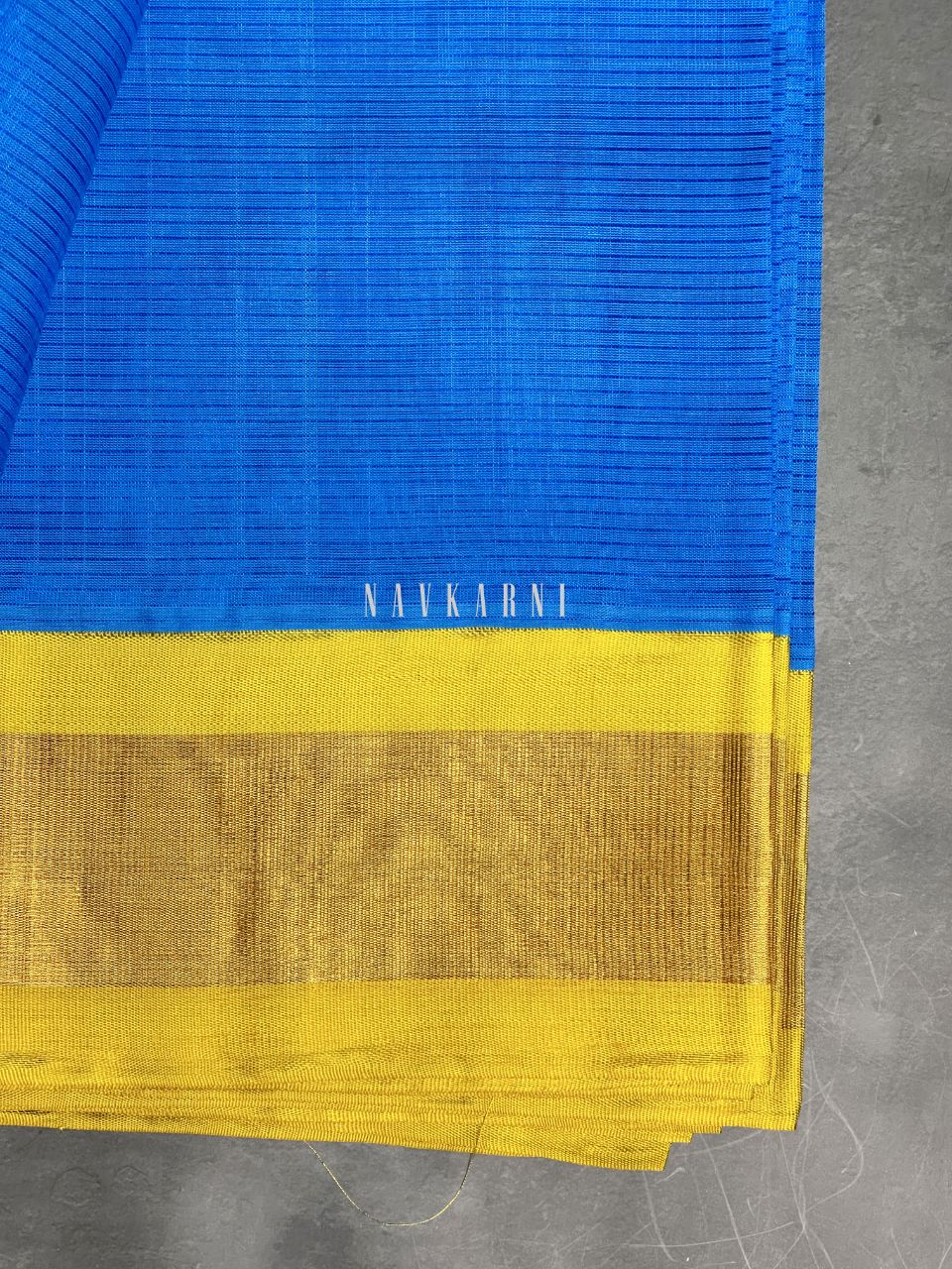 Blue Yellow Mangalagiri Pattu Saree