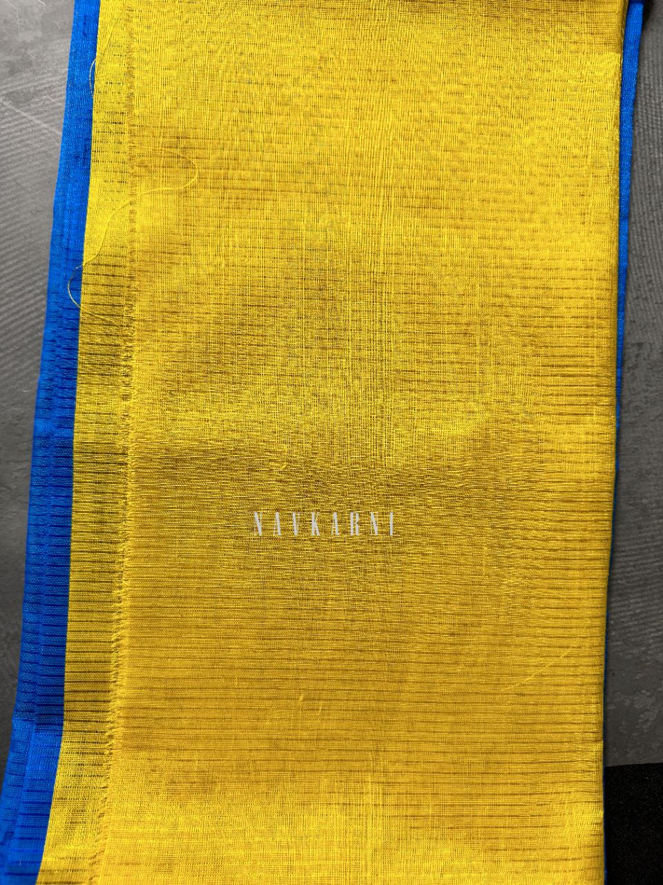 Blue Yellow Mangalagiri Pattu Saree