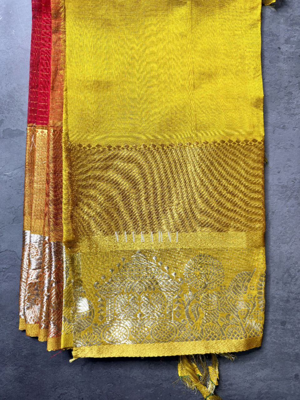 Red Mangalagiri Pattu Saree