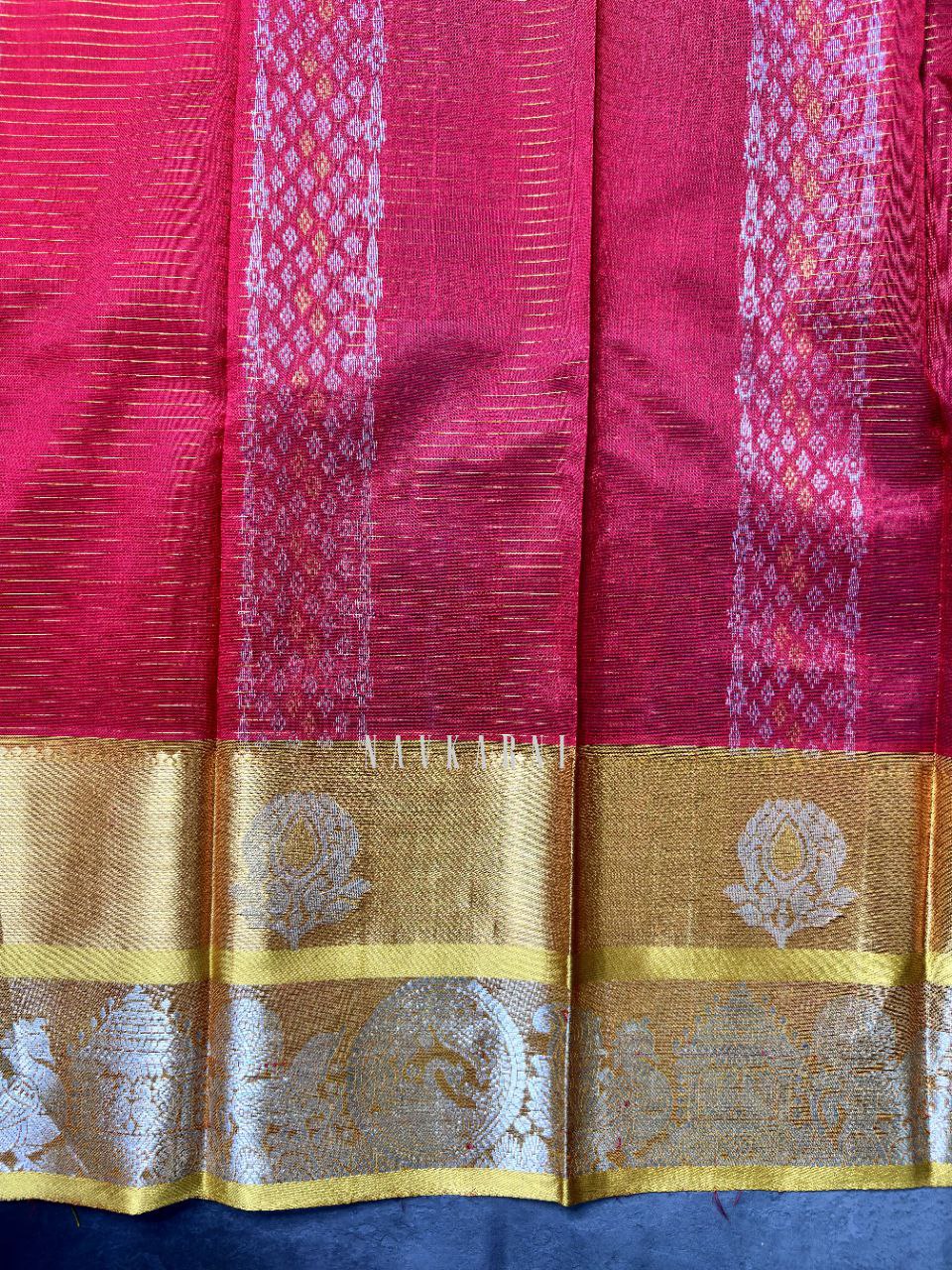 Red Mangalagiri Pattu Saree