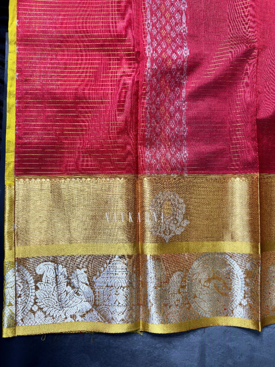 Red Mangalagiri Pattu Saree