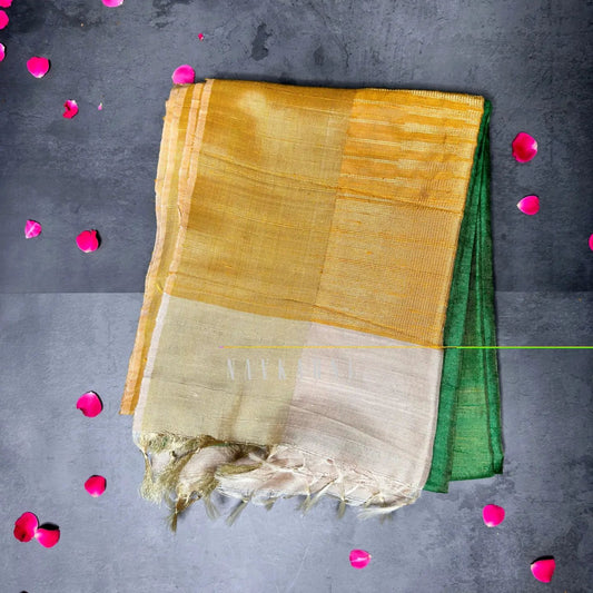 Green Ponduri Khadi Silk Saree