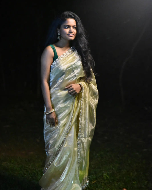 Lemon Yellow Chanderi Tissue Chanderi