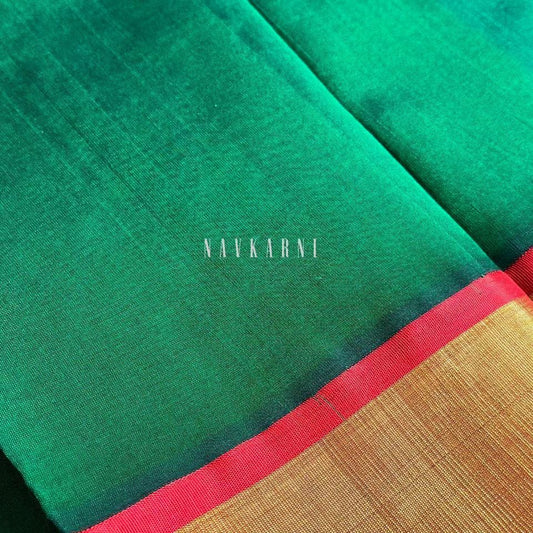 Green Mangalagiri Temple Border Saree