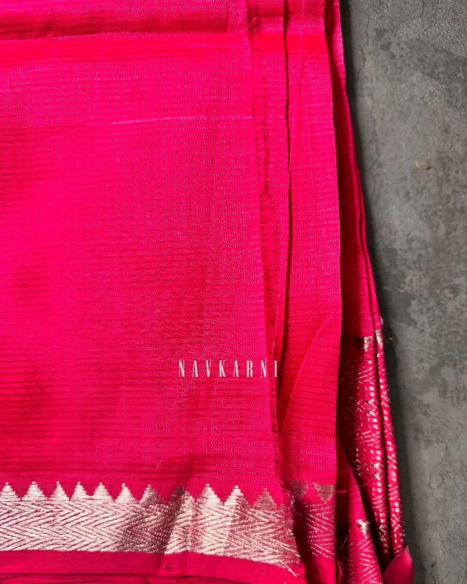 Plain Rani Pink Mangalagiri Pattu Saree