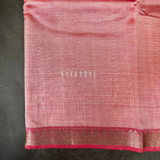 Light Baby Pink Mangalagiri Pattu Saree
