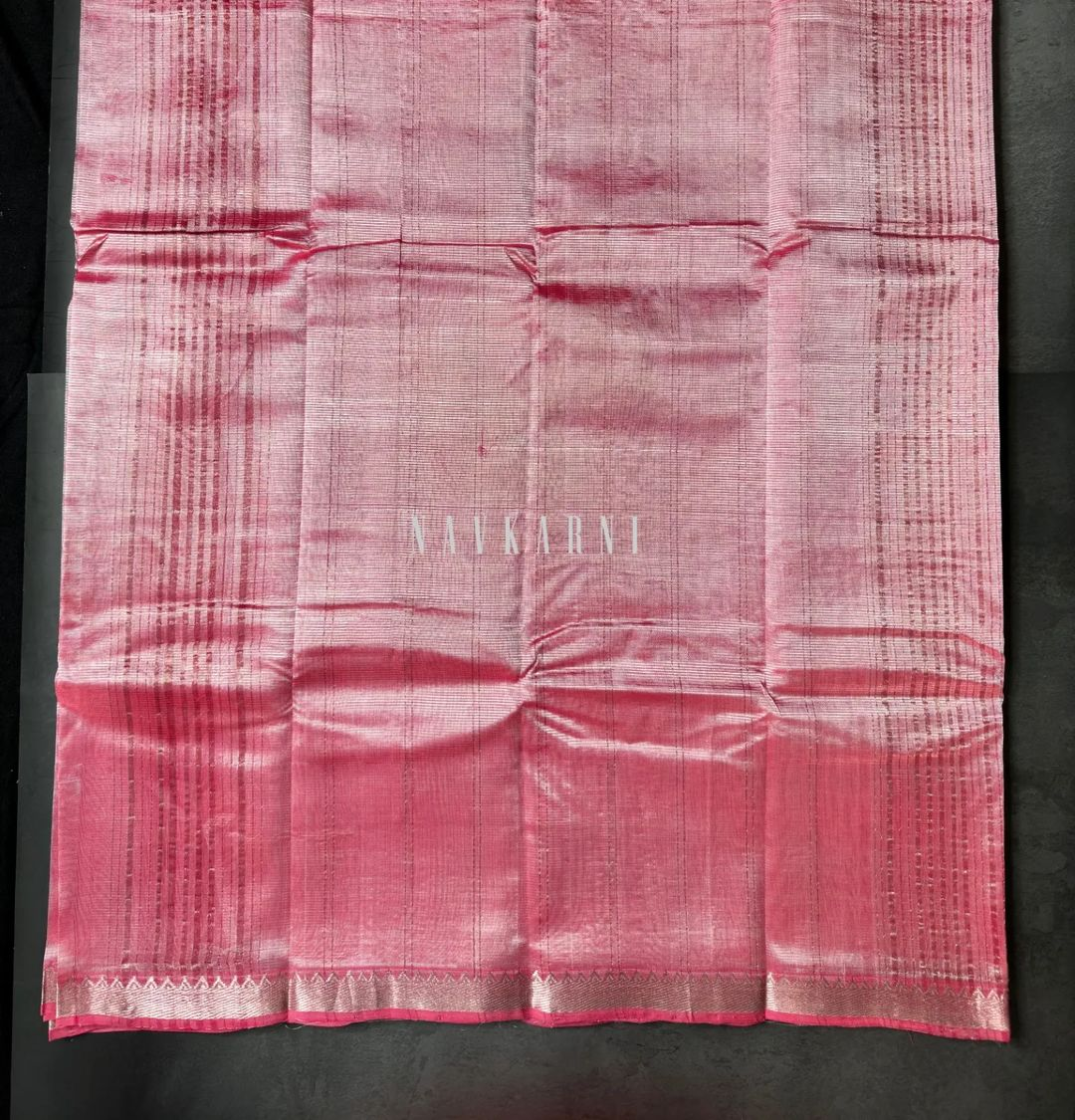 Light Baby Pink Mangalagiri Pattu Saree