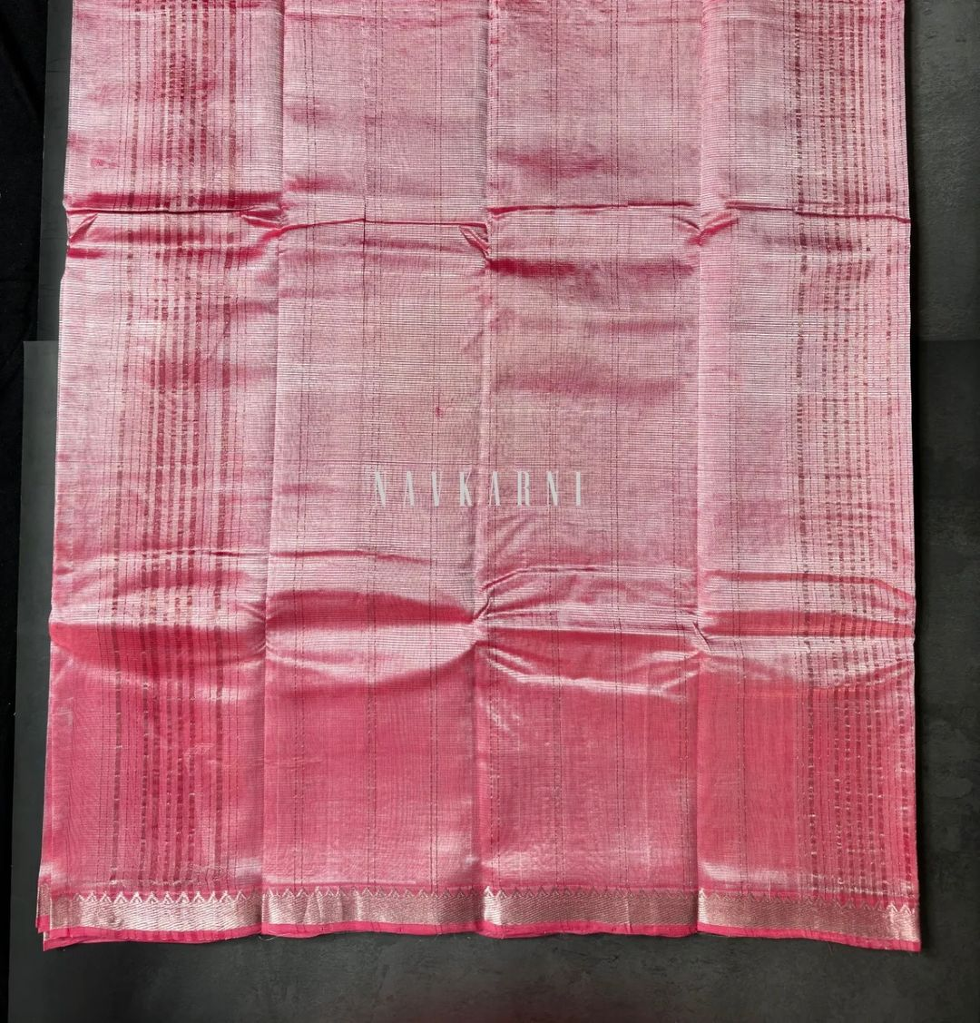 Light Baby Pink Mangalagiri Pattu Saree