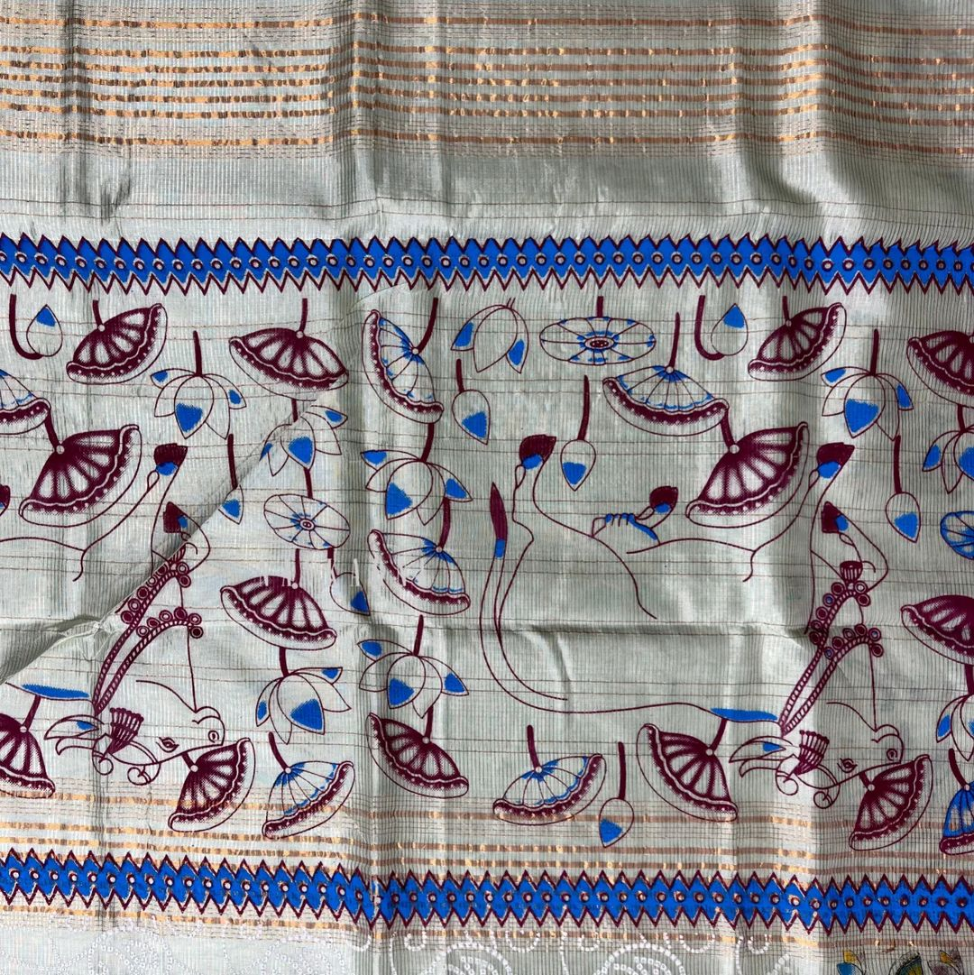 Pista Green Mangalagiri Pattu Saree