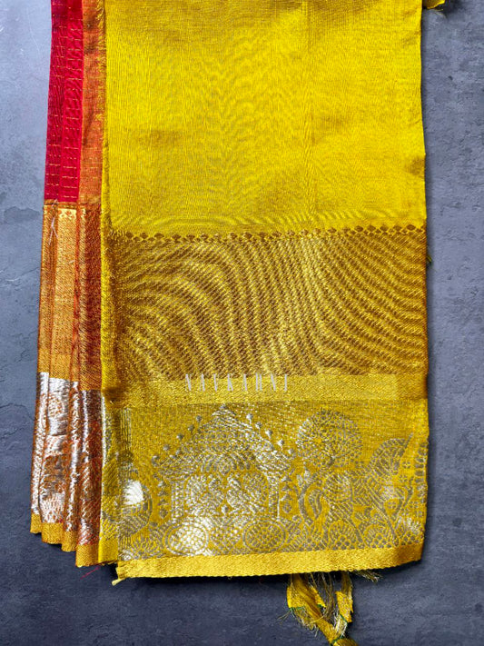 Red Mangalagiri Pattu Saree